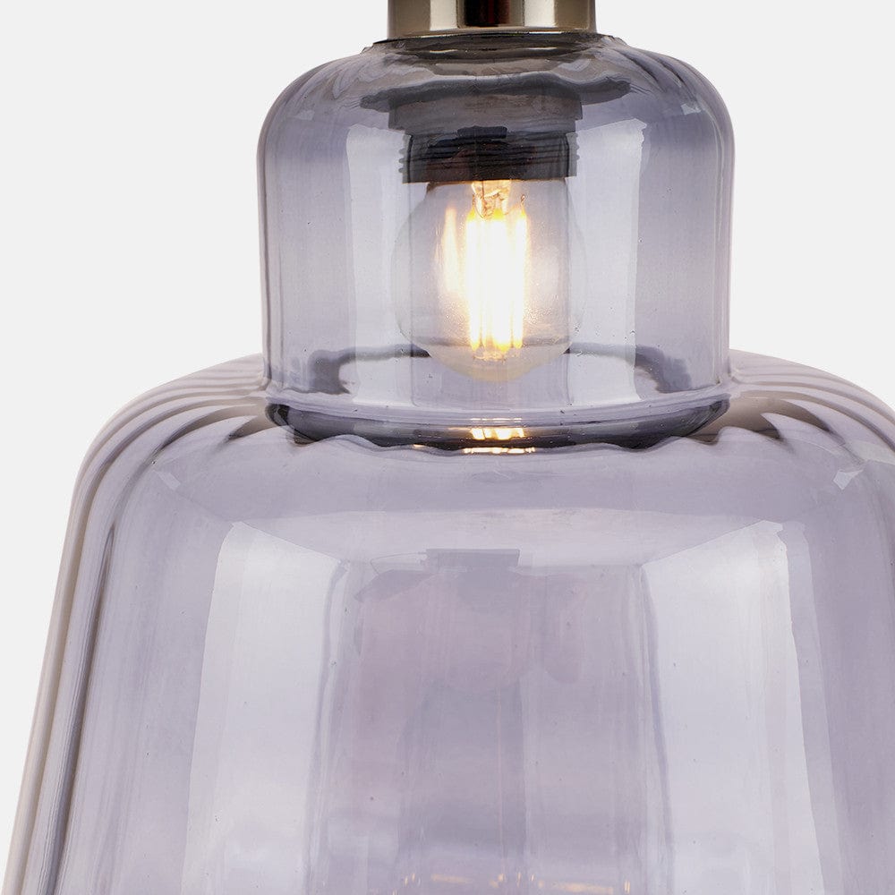 Porto Grey Optic Glass Tapered Pendant.