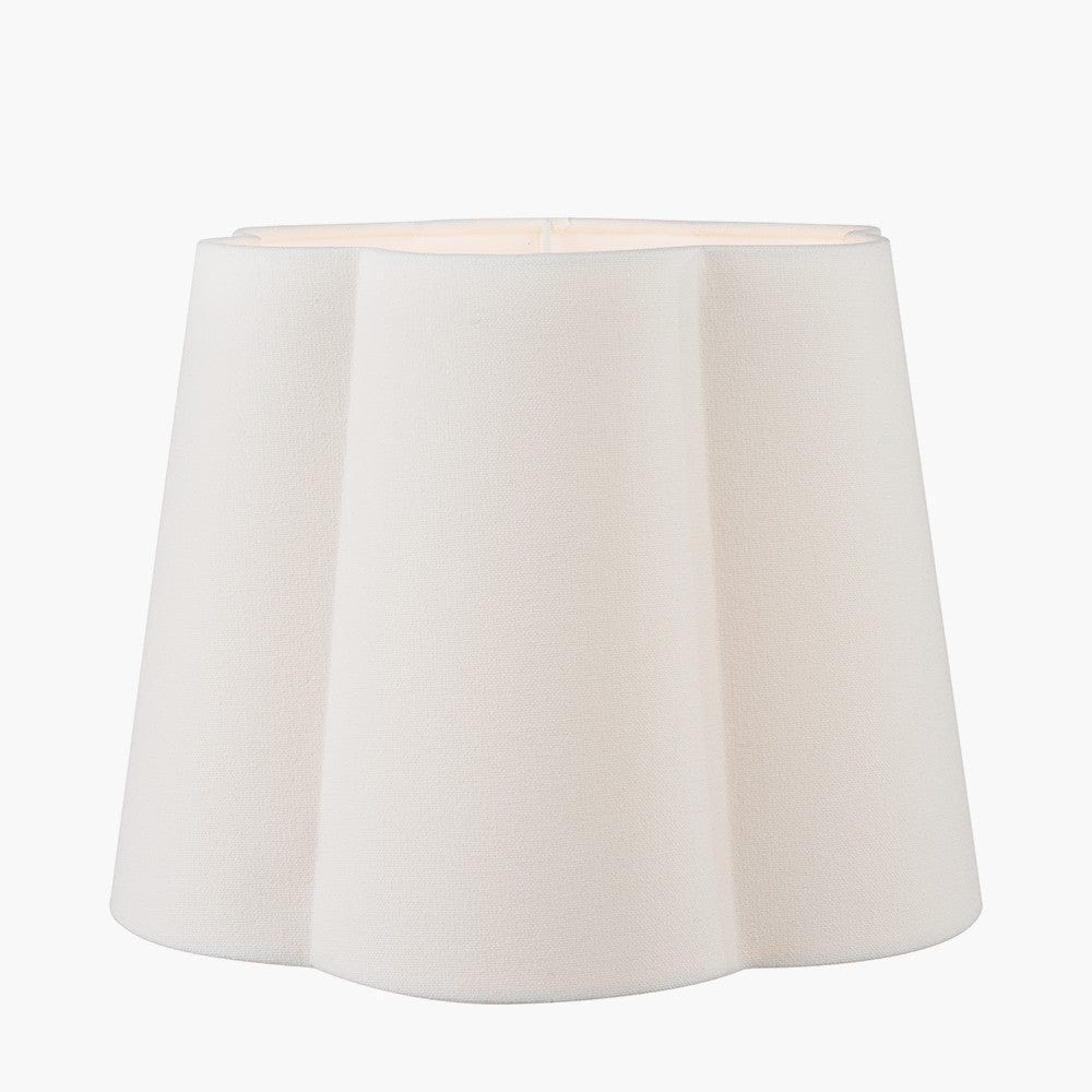 Posy 40cm White Handloom Scalloped Tapered Lampshade.