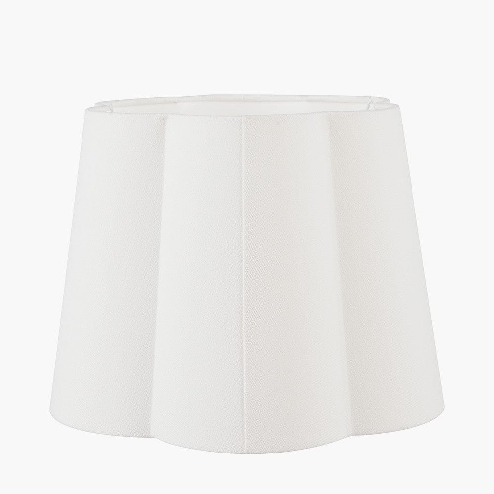 Posy 45cm White Handloom Scalloped Tapered Lampshade.
