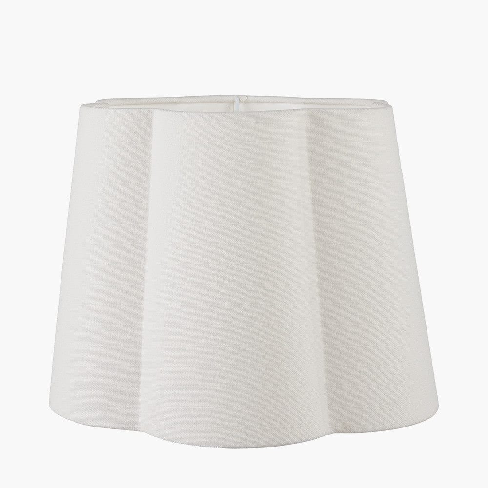 Posy 45cm White Handloom Scalloped Tapered Lampshade.
