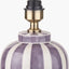 Priscilla Lilac Stripped Ceramic Table Lamp Base.