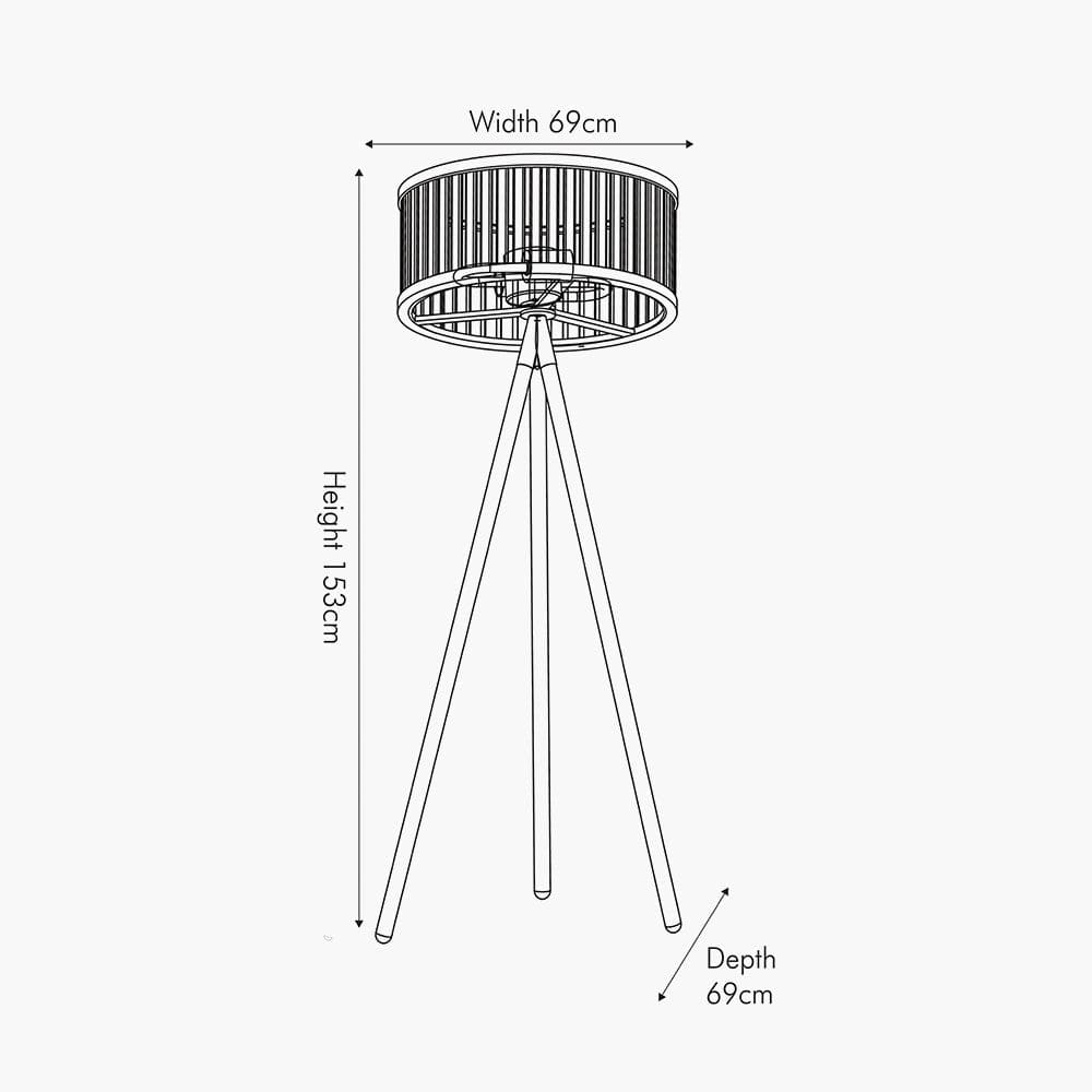 Pacific Lifestyle Lighting Rabanne Antique Wood Slat Tripod Floor Lamp Complete House of Isabella UK