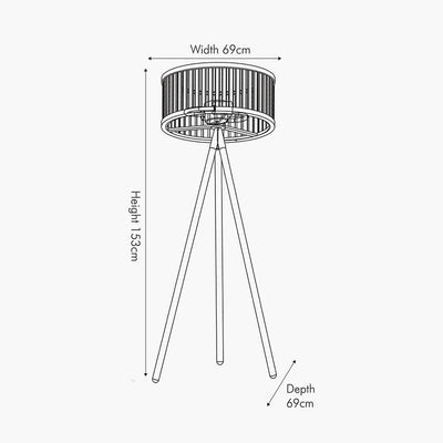 Pacific Lifestyle Lighting Rabanne Antique Wood Slat Tripod Floor Lamp Complete House of Isabella UK