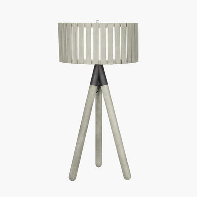 Pacific Lifestyle Lighting Rabanne Slatted Antique Wood Tripod Table Lamp House of Isabella UK