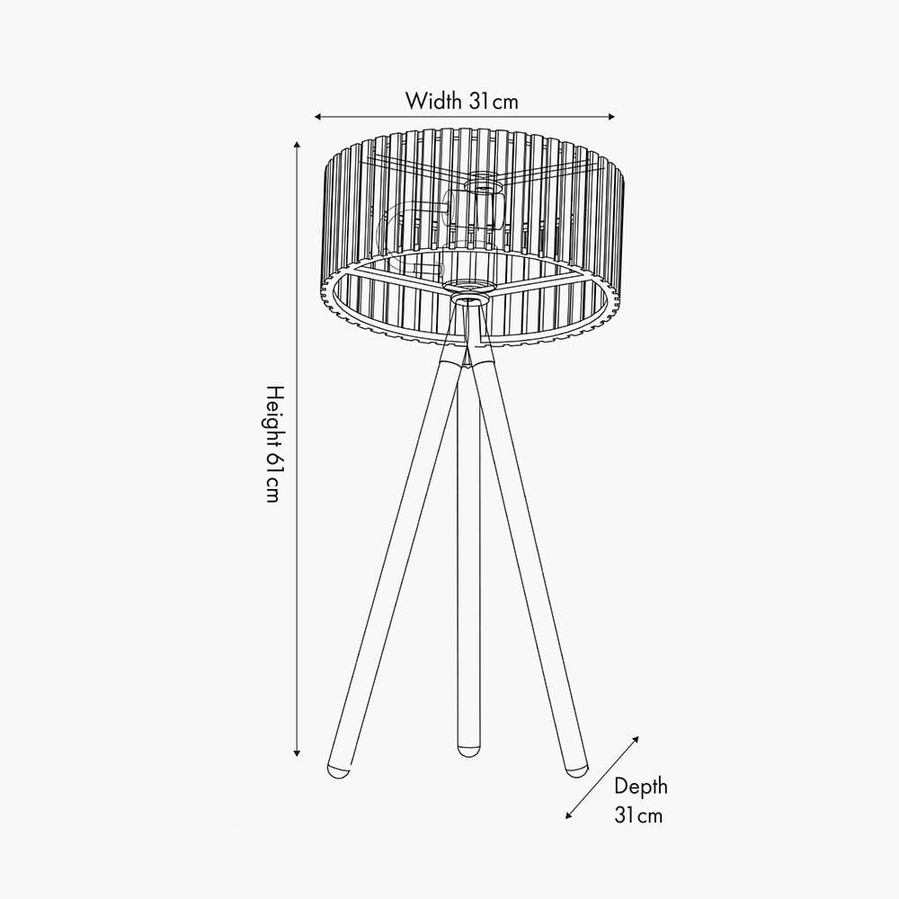 Pacific Lifestyle Lighting Rabanne Slatted Antique Wood Tripod Table Lamp House of Isabella UK