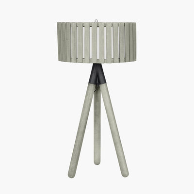 Pacific Lifestyle Lighting Rabanne Slatted Antique Wood Tripod Table Lamp House of Isabella UK