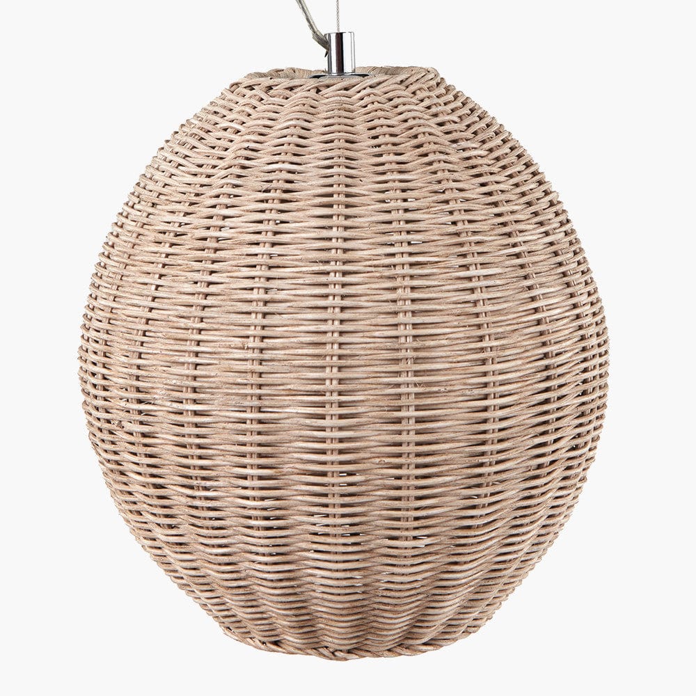 Raffles Large Rattan Cream Wash Pendant.
