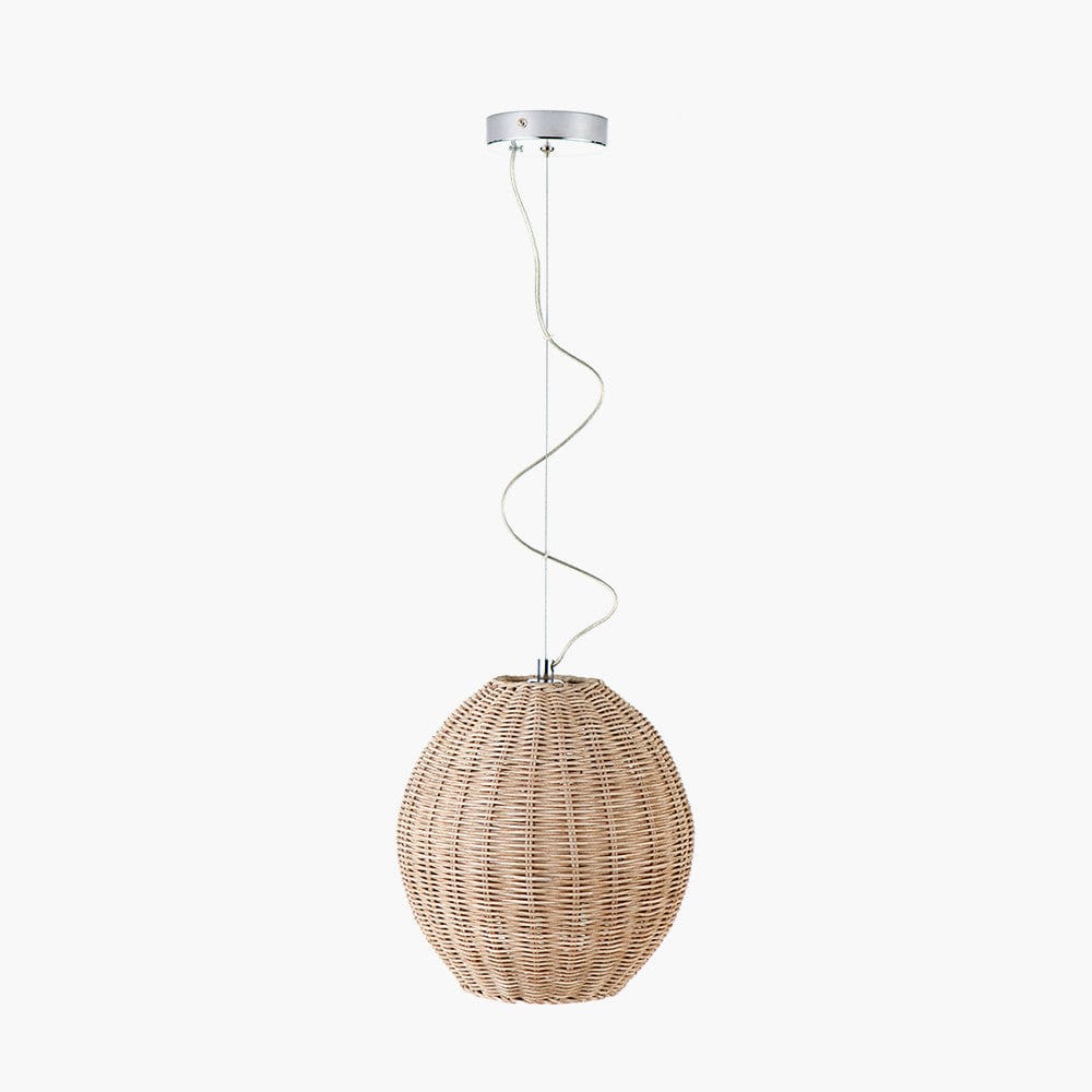 Raffles Large Rattan Cream Wash Pendant.