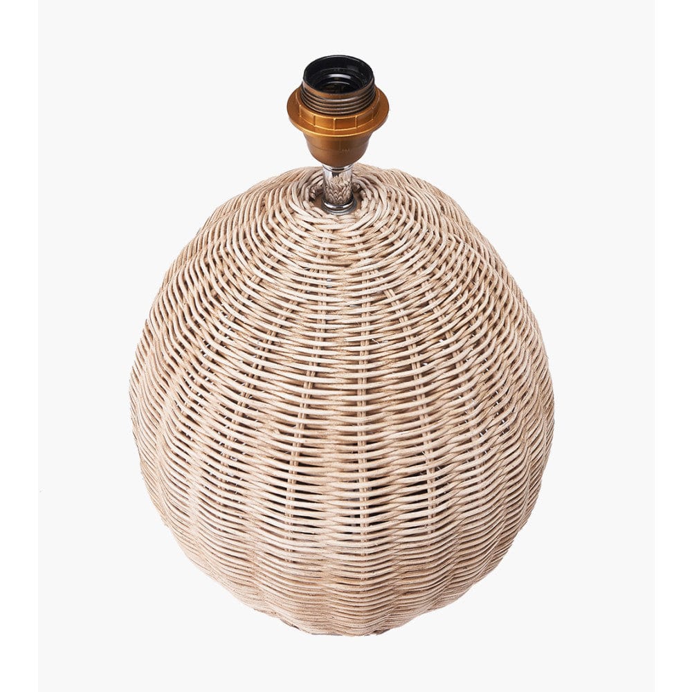 Raffles Large Rattan Cream Wash Table Lamp Base.