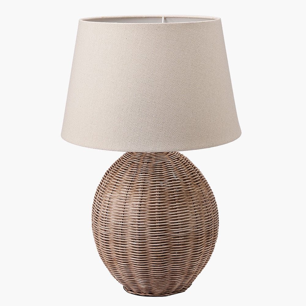 Raffles Large Rattan Cream Wash Table Lamp Base.