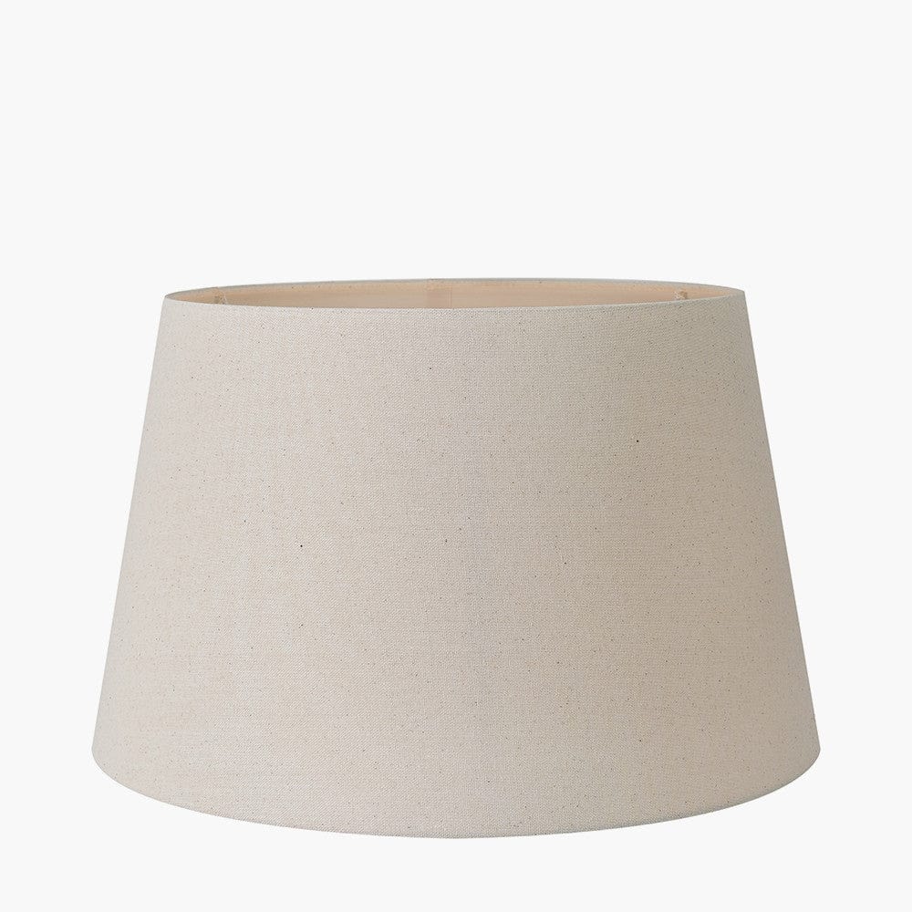 Raffles Large Rattan Cream Wash Table Lamp Base with Coast 40cm Cream Calico Tapered Lampshade.