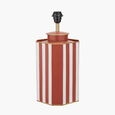 Pacific Lifestyle Lighting Raya Cinnamon and White Hand Painted Metal Table Lamp Base House of Isabella UK