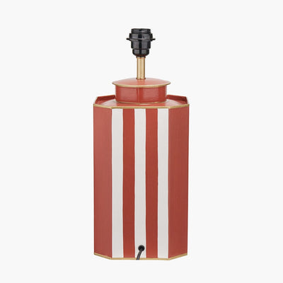 Pacific Lifestyle Lighting Raya Cinnamon and White Hand Painted Metal Table Lamp Base House of Isabella UK