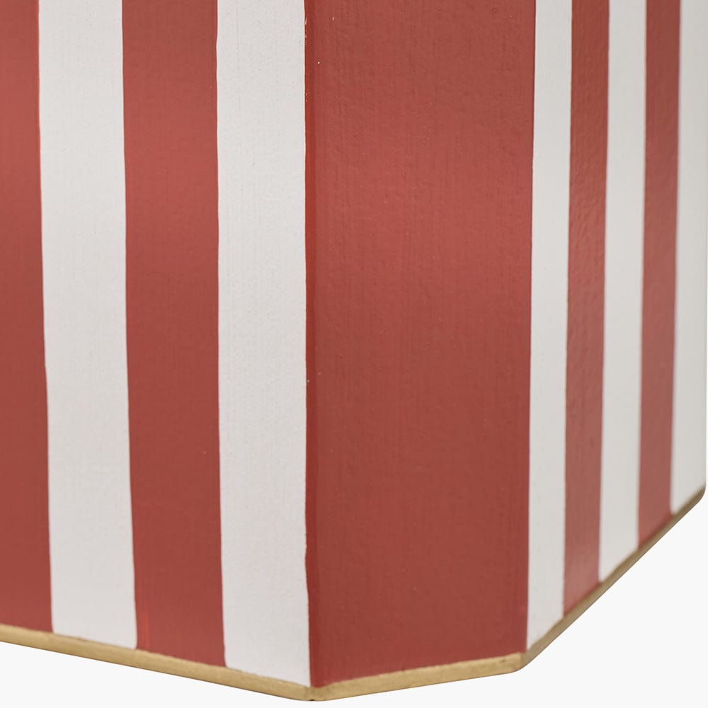 Raya Cinnamon and White Hand Painted Metal Table Lamp Base.