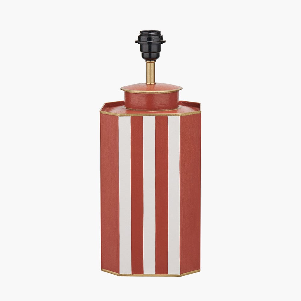 Pacific Lifestyle Lighting Raya Cinnamon and White Hand Painted Metal Table Lamp Base House of Isabella UK