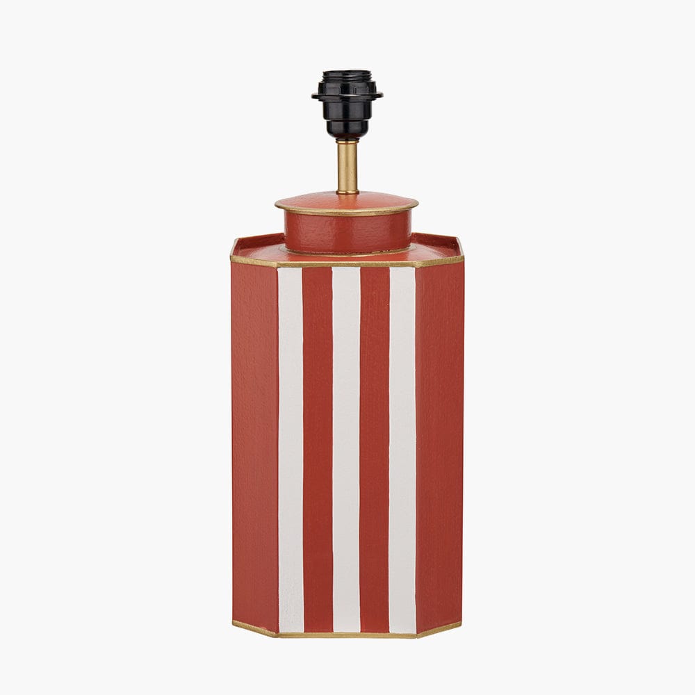 Pacific Lifestyle Lighting Raya Cinnamon and White Hand Painted Metal Table Lamp Base House of Isabella UK