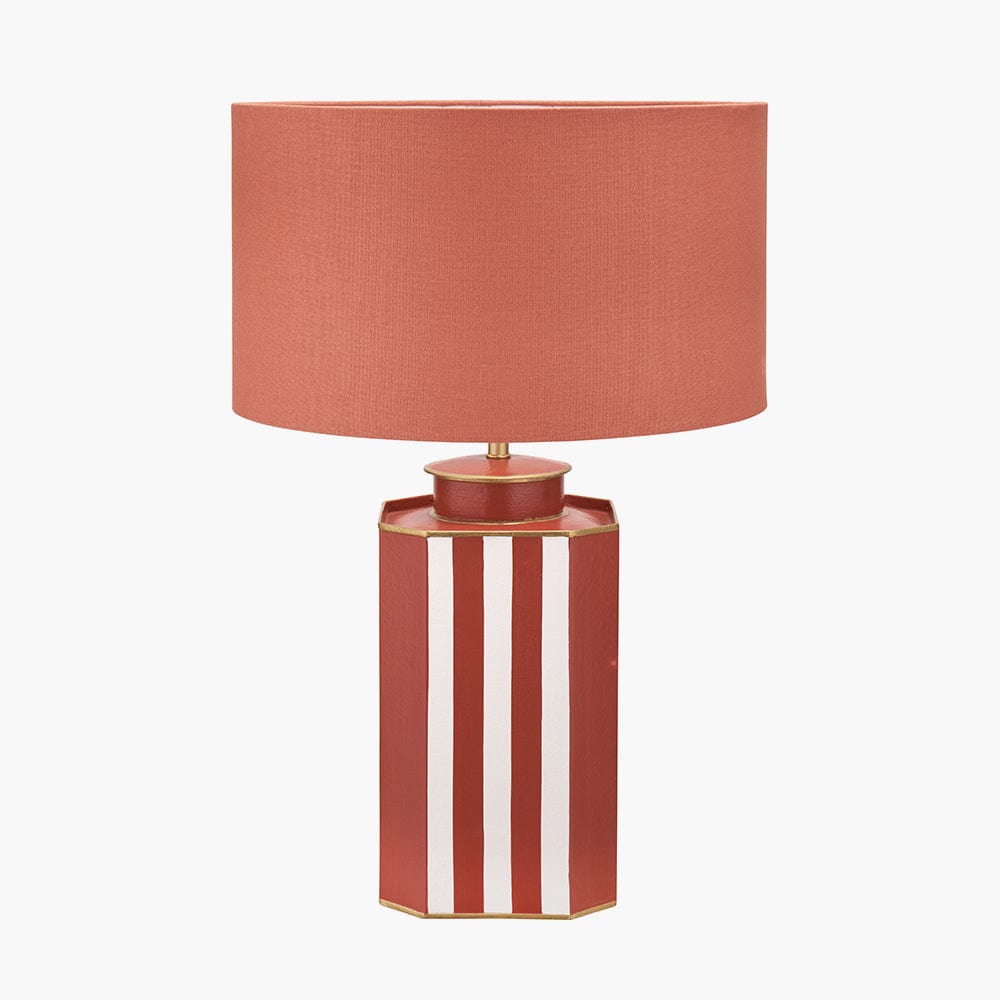 Pacific Lifestyle Lighting Raya Cinnamon and White Hand Painted Metal Table Lamp Base House of Isabella UK