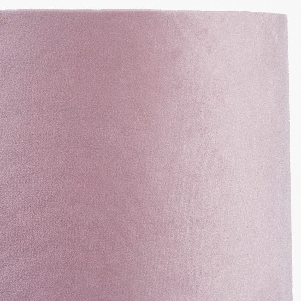 Rene 30cm Blush Velvet Cylinder Lampshade.