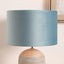Rene 30cm Duck Egg Velvet Cylinder Lampshade.
