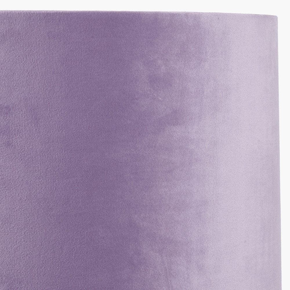 Rene 30cm Lilac Velvet Cylinder Lampshade.