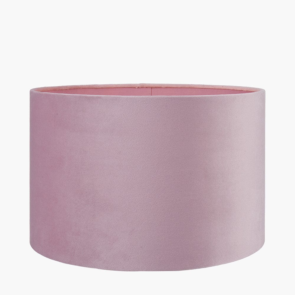 Rene 35cm Blush Velvet Cylinder Lampshade.
