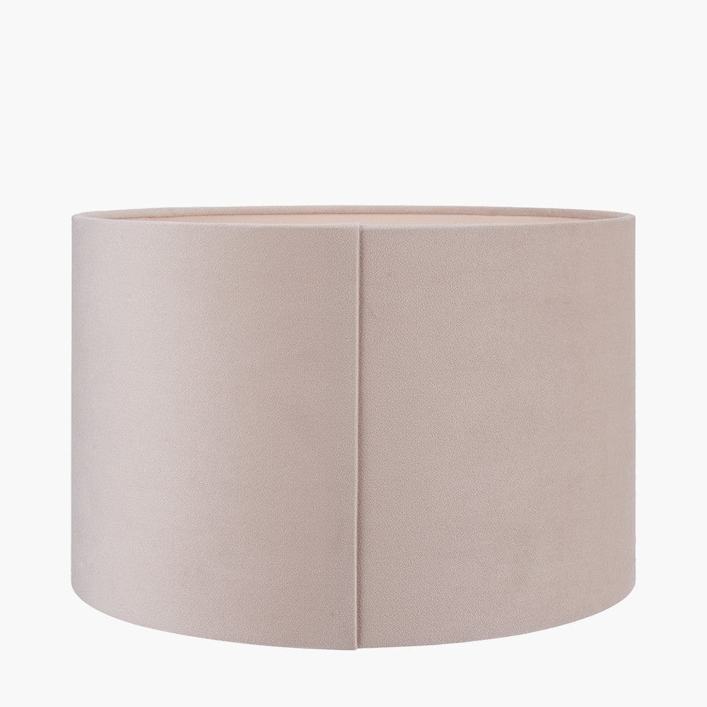 Rene 40cm Greige Velvet Cylinder Lampshade.