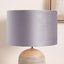 Pacific Lifestyle Lighting Rene 40cm Light Grey Velvet Cylinder Lampshade House of Isabella UK