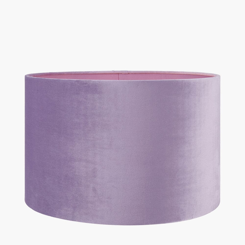 Rene 40cm Lilac Velvet Cylinder Lampshade.