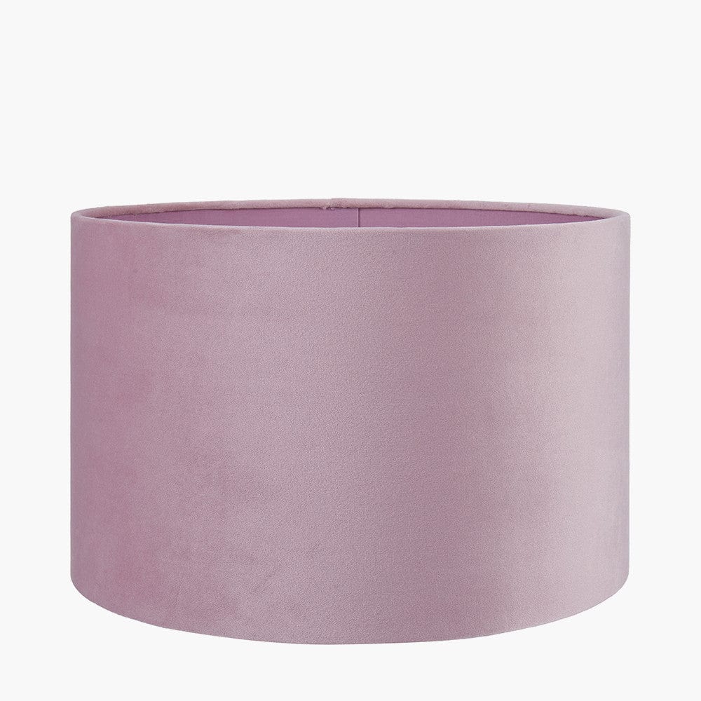 Rene 45cm Blush Velvet Cylinder Lampshade.
