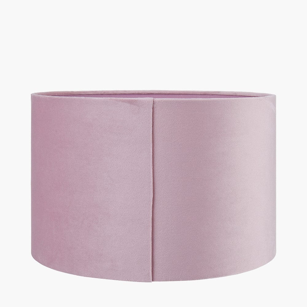 Rene 45cm Blush Velvet Cylinder Lampshade.