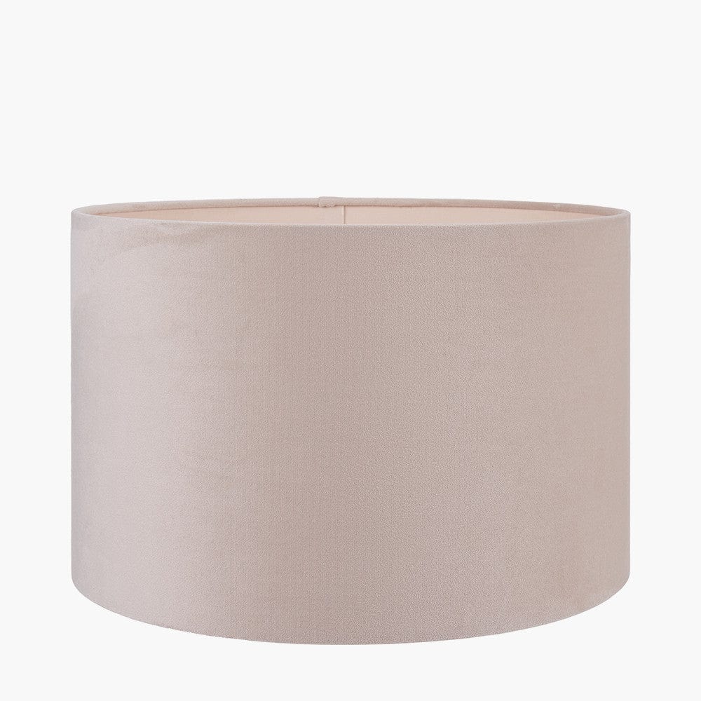 Rene 45cm Greige Velvet Cylinder Lampshade.