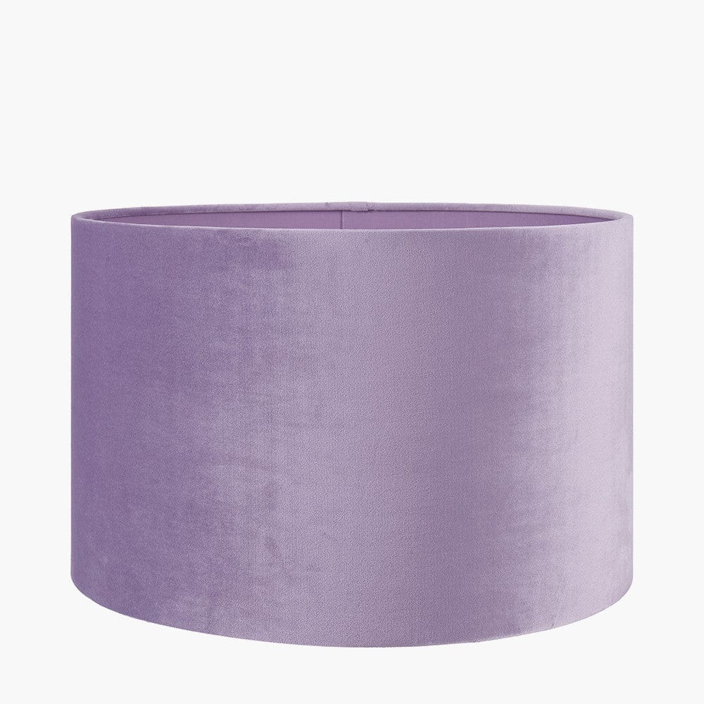Pacific Lifestyle Lighting Rene 45cm Lilac Velvet Cylinder Lampshade House of Isabella UK