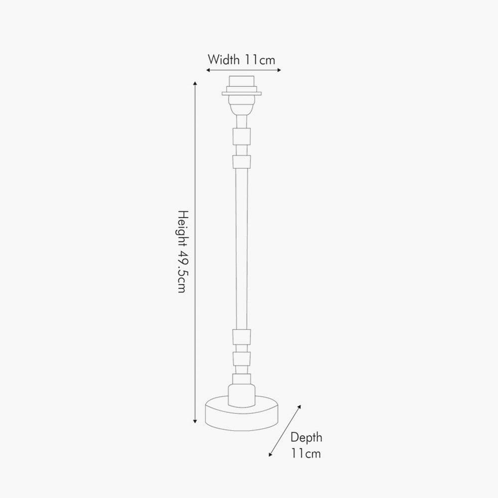 Rhode Matt Black Stick Metal Table Lamp - Base Only.