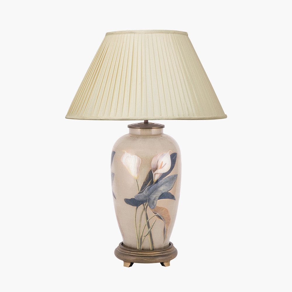 RHS Arum Lily Tall Glass Table Lamp.