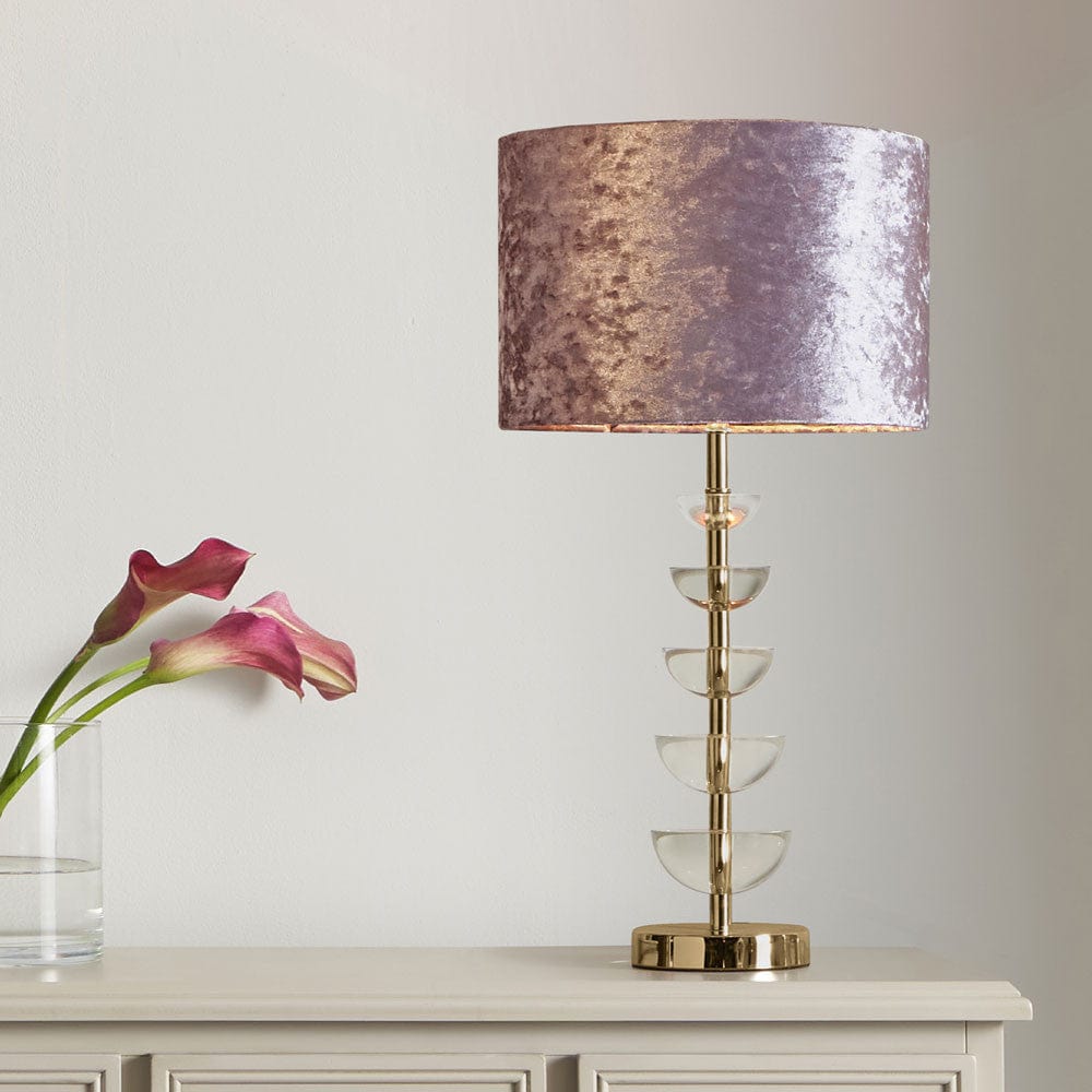 Rosa Glass and Antique Brass Table Lamp - Base Only.