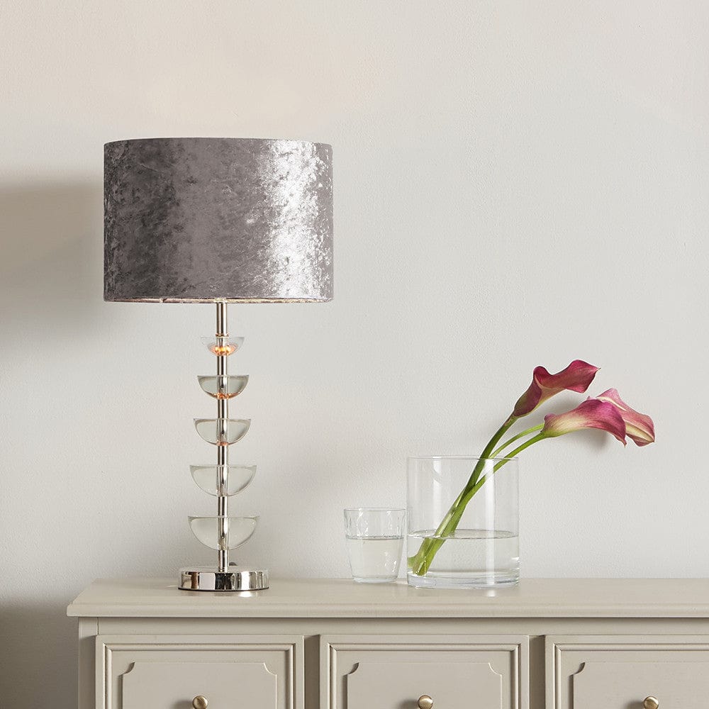 Rosa Glass and Silver Table Lamp Base.