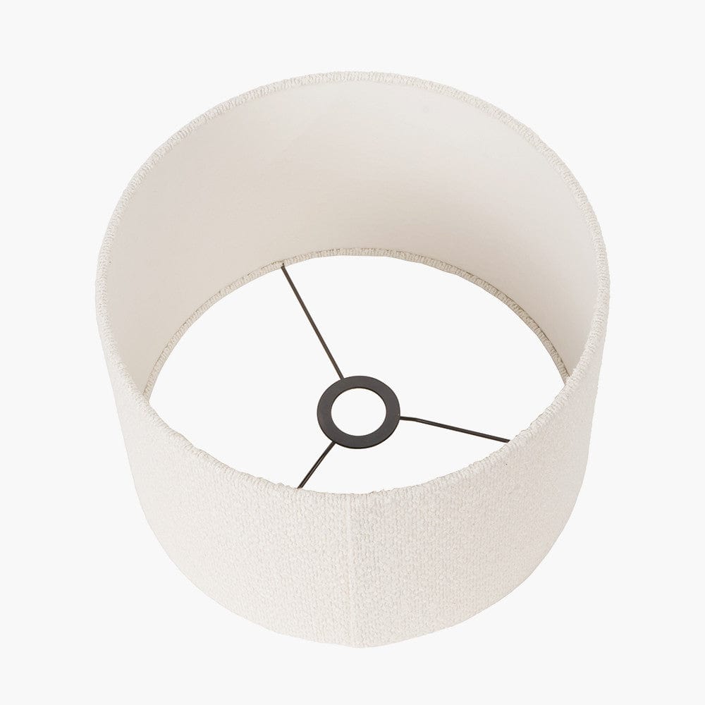 Rouen 40cm White Boucle Cylinder Lampshade.