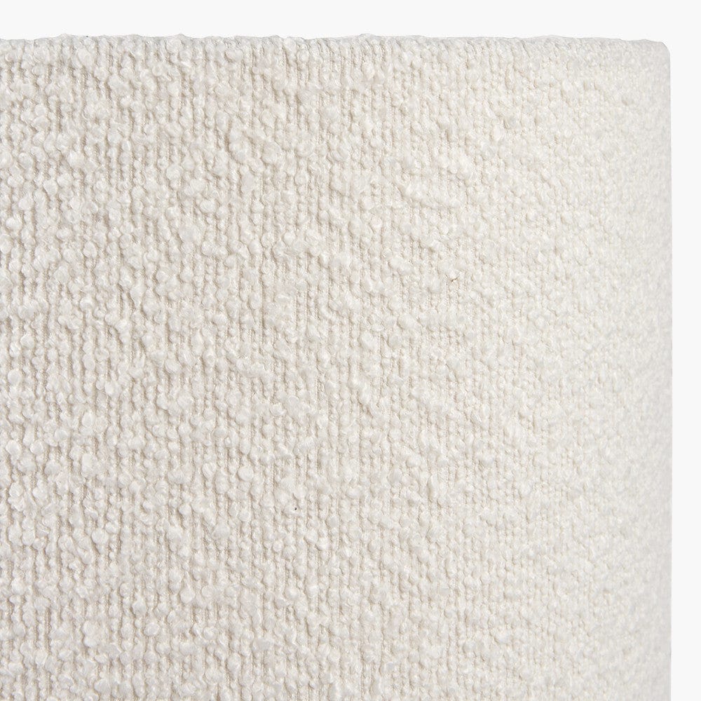 Rouen 40cm White Boucle Cylinder Lampshade.