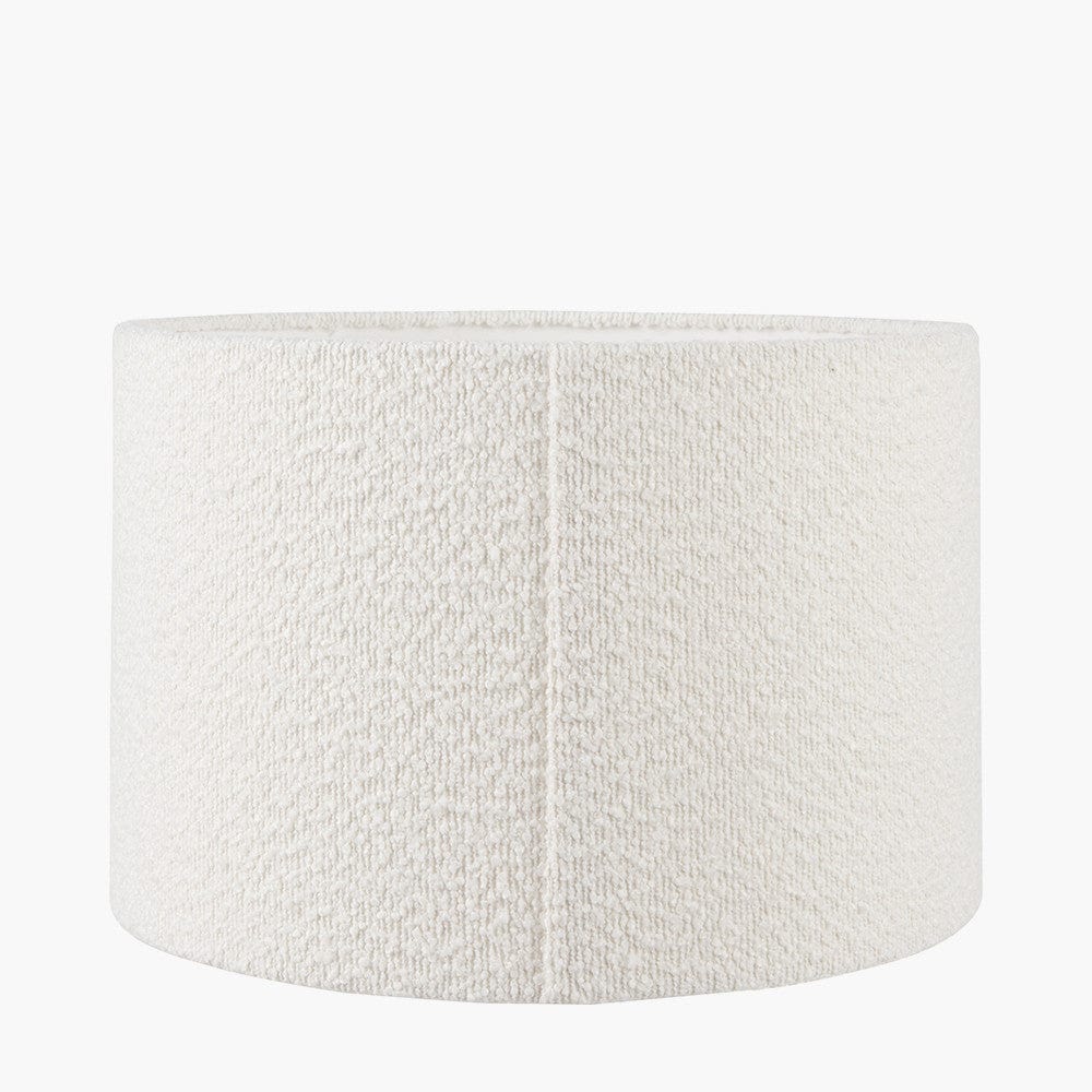 Rouen 40cm White Boucle Cylinder Lampshade.
