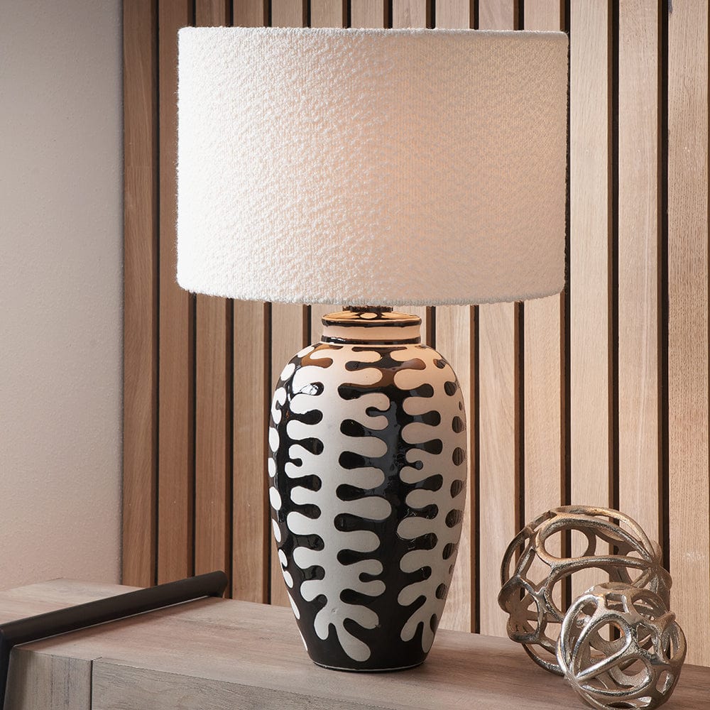 Rouen 45cm White Boucle Cylinder Lampshade.