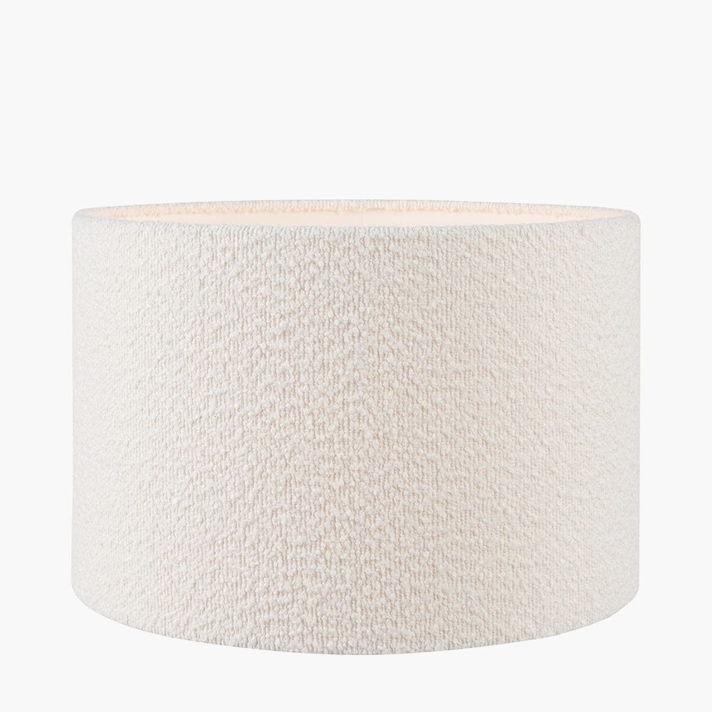 Rouen 45cm White Boucle Cylinder Lampshade.