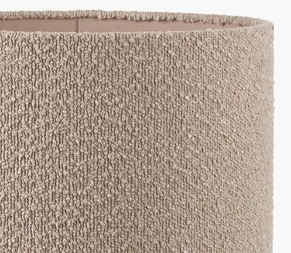 Pacific Lifestyle Lighting Rouen 50cm Taupe Boucle Cylinder Lampshade House of Isabella UK