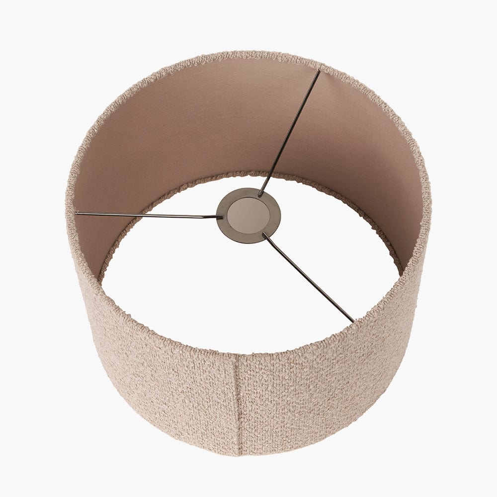 Pacific Lifestyle Lighting Rouen 50cm Taupe Boucle Cylinder Lampshade House of Isabella UK
