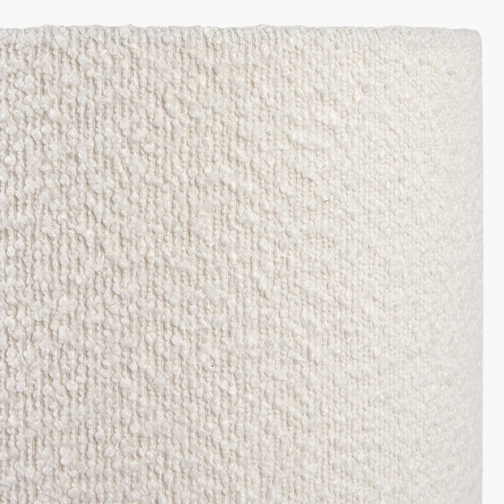 Rouen 50cm White Boucle Cylinder Lampshade.