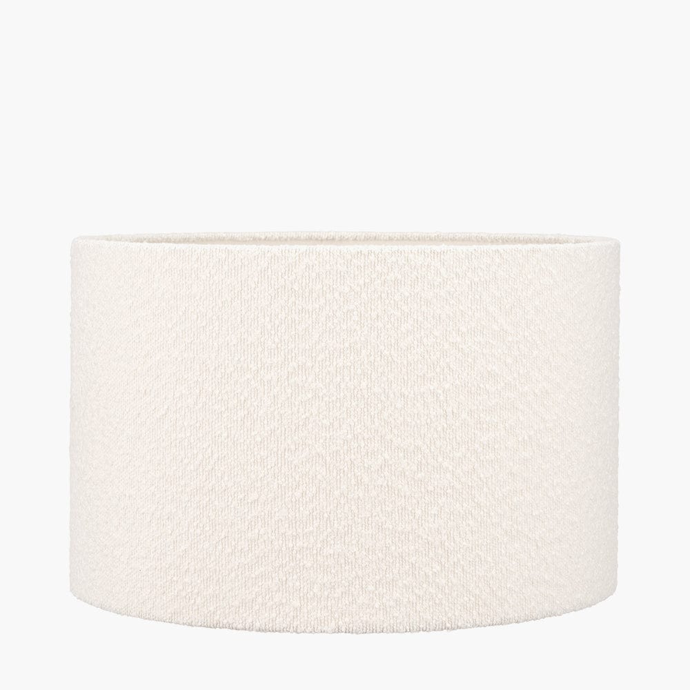 Rouen 50cm White Boucle Cylinder Lampshade.