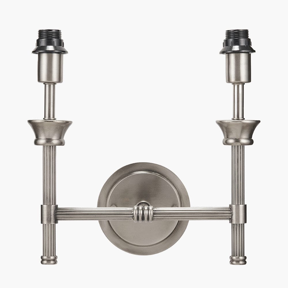 Pacific Lifestyle Lighting Salvatore Antique Silver Metal Double Wall Light House of Isabella UK