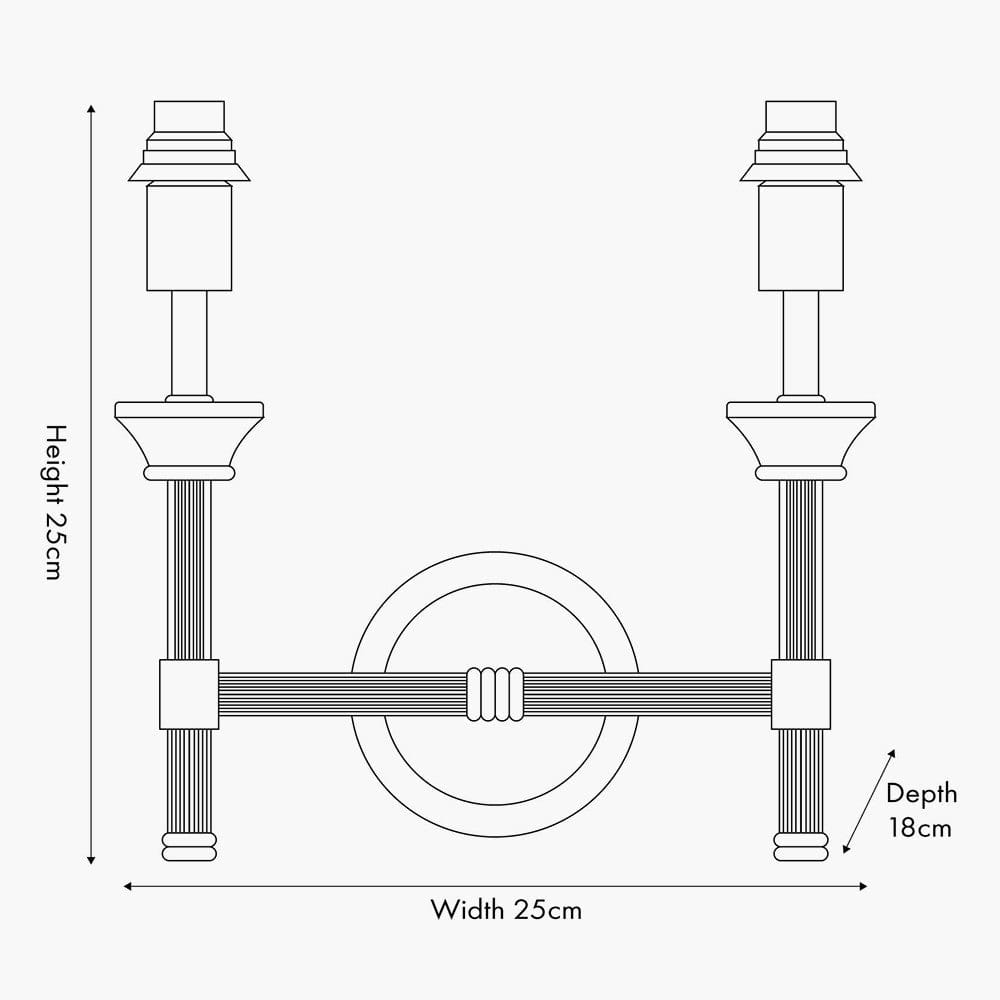 Pacific Lifestyle Lighting Salvatore Antique Silver Metal Double Wall Light House of Isabella UK