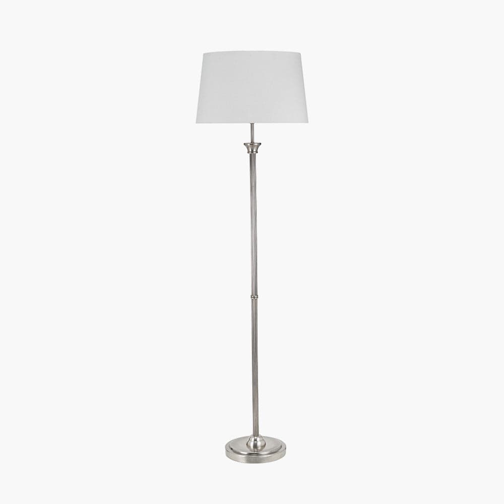 Pacific Lifestyle Lighting Salvatore Antique Silver Metal Floor Lamp Base House of Isabella UK