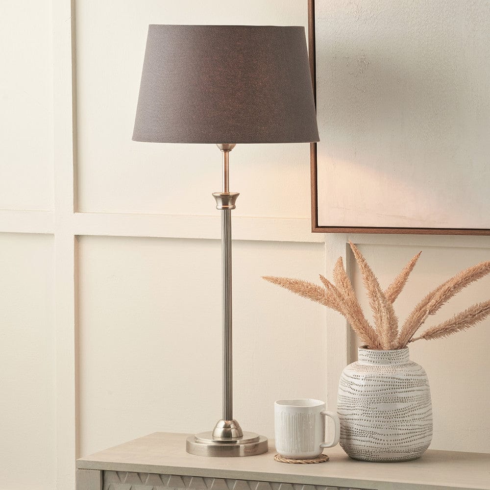 Pacific Lifestyle Lighting Salvatore Antique Silver Metal Table Lamp Base House of Isabella UK