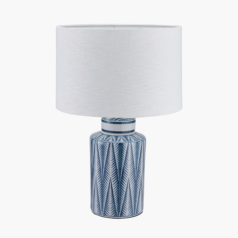 Samara Blue and White Aztec Pattern Ceramic Table Lamp.